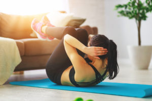 A diabetic young woman exercising